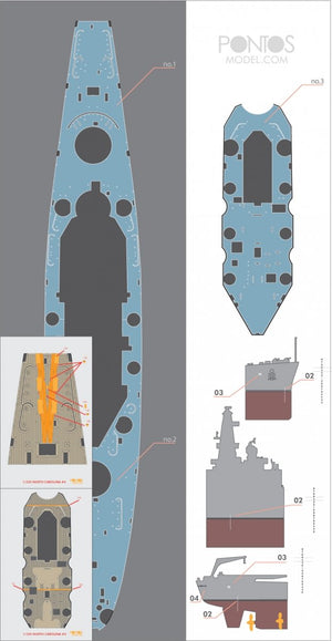 Pontos 35024WD1 USS BB-55 North Carolina Wooden Deck set 1/350 – zdjęcie 4