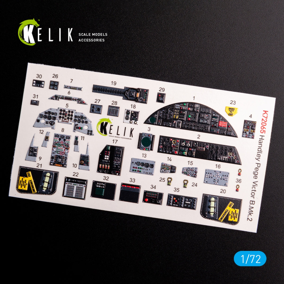 KELIK K72065 Handley Page Victor B Mk2 interior 3D decals for Airfix kit 1/72 – zdjęcie 2