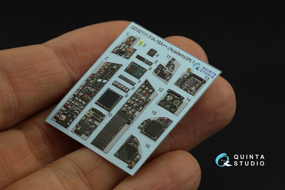 Quinta Studio QDS-32111 F/A-18A++ 3D-Printed &amp;amp; colored Interior on decal paper (Academy) (Small version) 1/32 – image 2