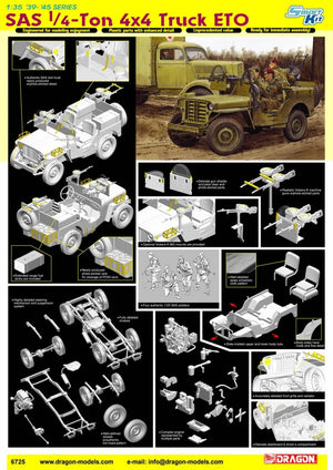 Dragon 6725 SAS Raider 1/4 Ton 4x4 Truck 1/35 – zdjęcie 2