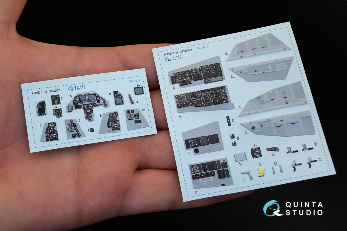 Quinta Studio QD32023 F-16D 3D-Printed &amp;amp; coloured Interior on decal paper (for Academy kit) 1/32 – zdjęcie 2