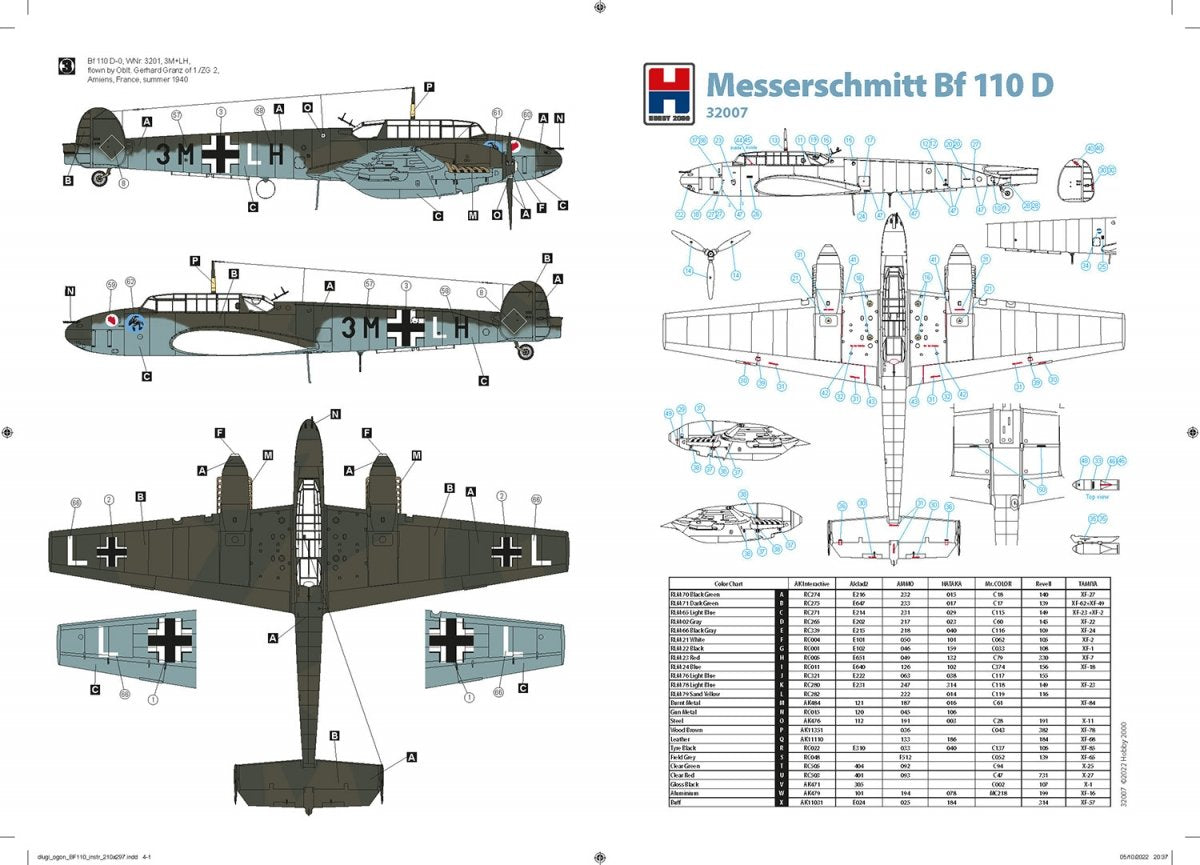 Hobby 2000 32007 Messerschmitt Bf 110 D ( Dragon + Cartograf + Mask ) 1/32 – zdjęcie 5