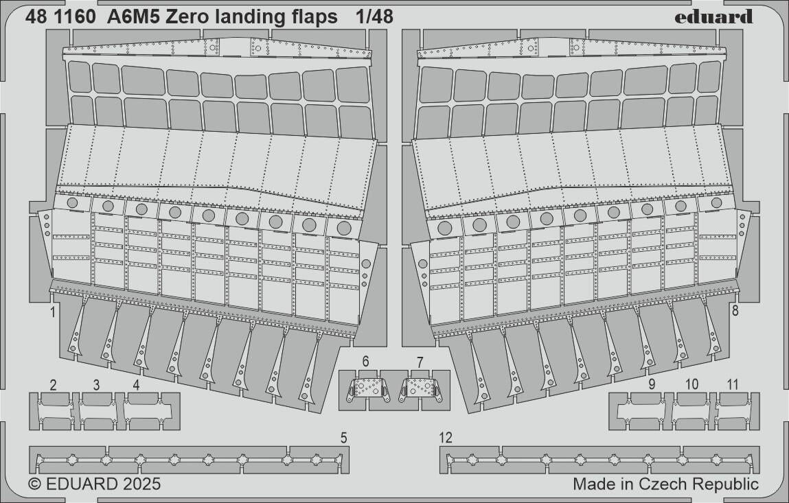 Eduard 481160 A6M5 Zero landing flaps FINE MOLDS 1/48