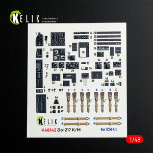 Kelik K48142 Do-217 K/M - interior 3D decals for ICM kit 1/48