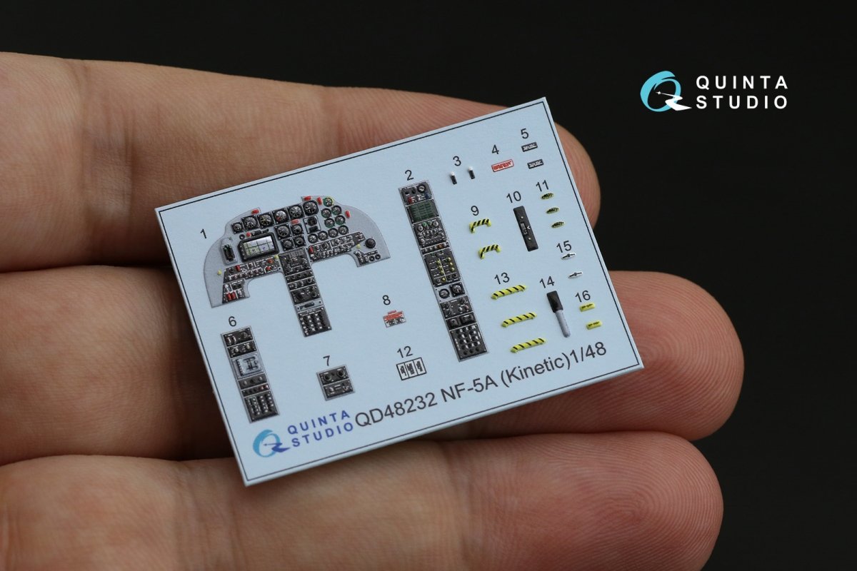 Quinta Studio QD48232 NF-5A 3D-Printed &amp;amp; coloured Interior on decal paper (Kinetic) 1/48 – immagine 10