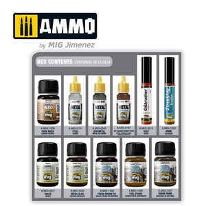 AMMO of Mig Jimenez 7804 SUPER PACK. WEATHERING FOR ENGINES. EFECTOS PARA MOTORES – zdjęcie 2