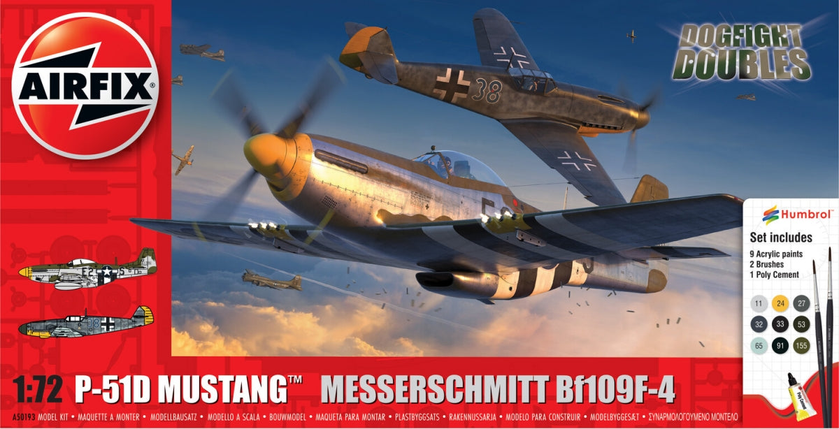 Airfix 50193 P-51D Mustang vs Bf109F-4 Dogfight Double SET 1/72