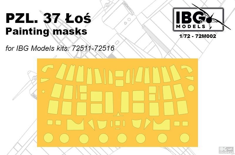 IBG 72M002 PZL.37 Moose Painting masks 72511-516 1/72