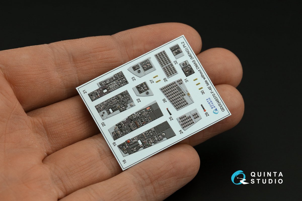 Quinta Studio QDS-48370 F-4E late without DMAS 3D-Printed &amp;amp; colored Interior on decal paper (Meng) (Small version) 1/48 – image 5