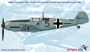 Wingsy Kits D5-07 German WWII Fighter MESSERSCHMITT Bf 109 E-1 1/48 – zdjęcie 16