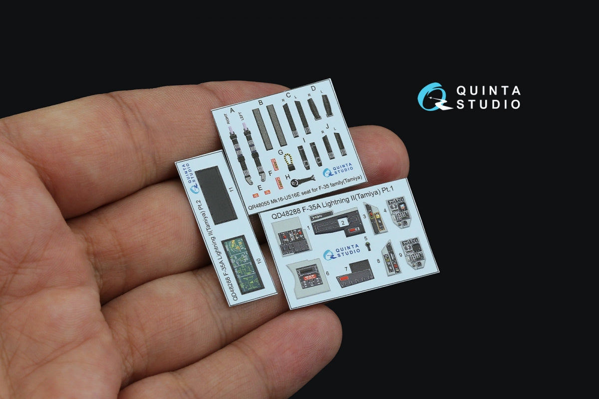 Quinta Studio QD48288 F-35A 3D-Printed &amp;amp; colored Interior on decal paper (Tamiya) 1/48 – image 4