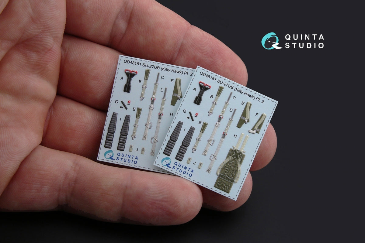 Quinta Studio QD48181 Su-27UB 3D-Printed colored Interior on decal paper (for KittyHawk kit) 1/48 – image 3