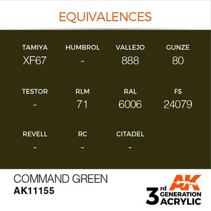 AK Interactive AK11155 COMMAND GREEN – STANDARD 17ml – zdjęcie 3