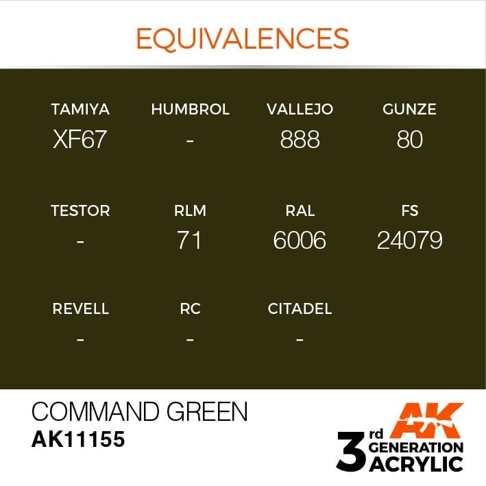 AK Interactive AK11155 COMMAND GREEN – STANDARD 17ml – zdjęcie 3