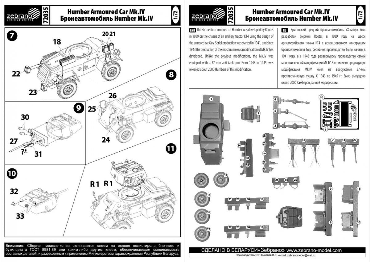 Zebrano 72035 Daimler Armored Car Mk.IV 1/72 – zdjęcie 5