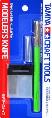 Tamiya 89980 Modelers Knife Light Green, 25-blade modeling knife
