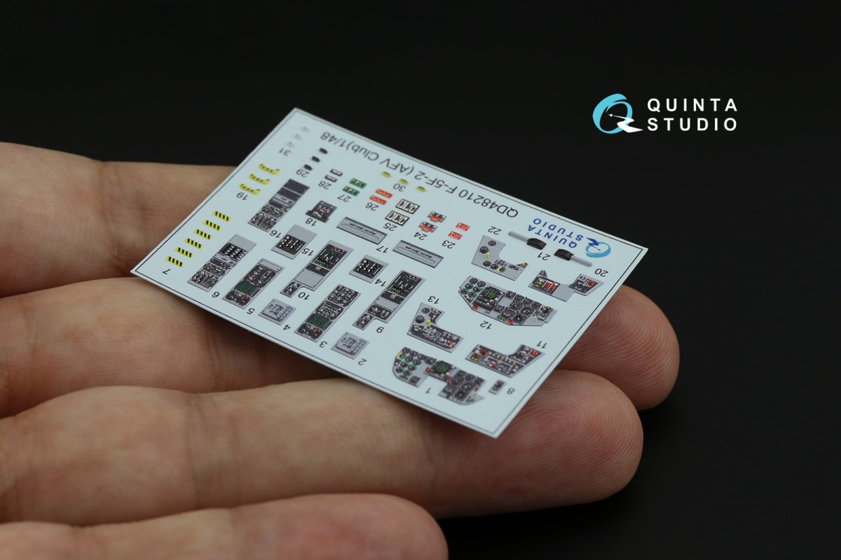 Quinta Studio QD48210 F-5F-2 3D-Printed &amp;amp; colored Interior on decal paper (AFV club) 1/48 – image 3