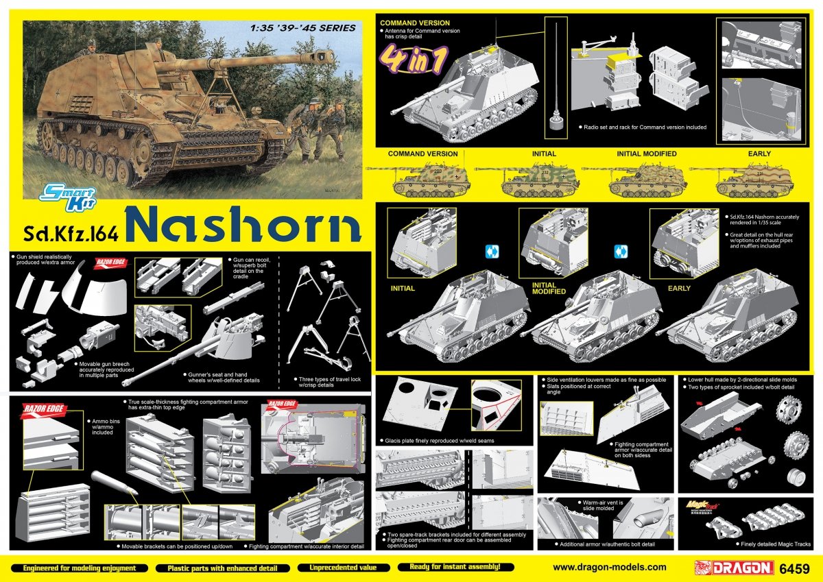 Dragon 6459 Sd.Kfz.164 Nashorn (4 in 1) 1/35 – zdjęcie 2