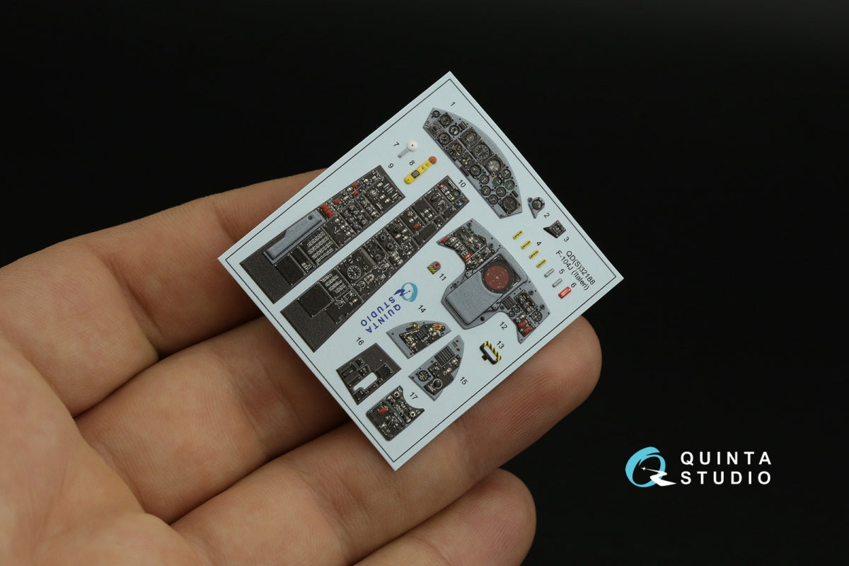 Quinta Studio QD32188 F-104J 3D-Printed colored Interior on decal paper (Italeri) 1/32 – image 3