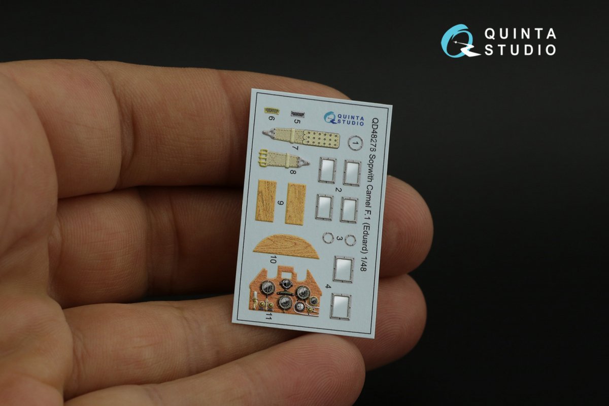 Quinta Studio QD48276 Sopwith Camel F.1 3D-Printed &amp;amp; colored Interior on decal paper (Eduard) 1/48 – image 3