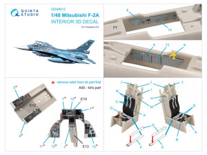 Quinta Studio QD48012 Mitsubishi F-2A 3D-Printed coloured Interior on decal paper (Hasegawa) 1/48 – zdjęcie 2