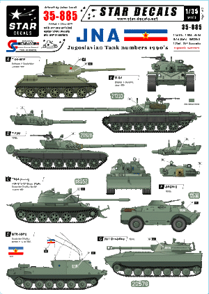 Star Decals 35-885 JNA - Jugoslavian tank numbers 1990s 1/35