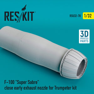 RESKIT RSU32-0078 F-100 &amp;quot;SUPER SABER&amp;quot; CLOSE EARLY EXHAUST NOZZLE FOR TRUMPETER KIT 1/32