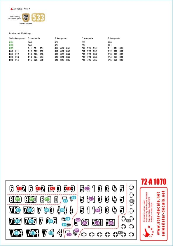 Star Decals 72-A1070 Wiking # 1. 1/72 – zdjęcie 2