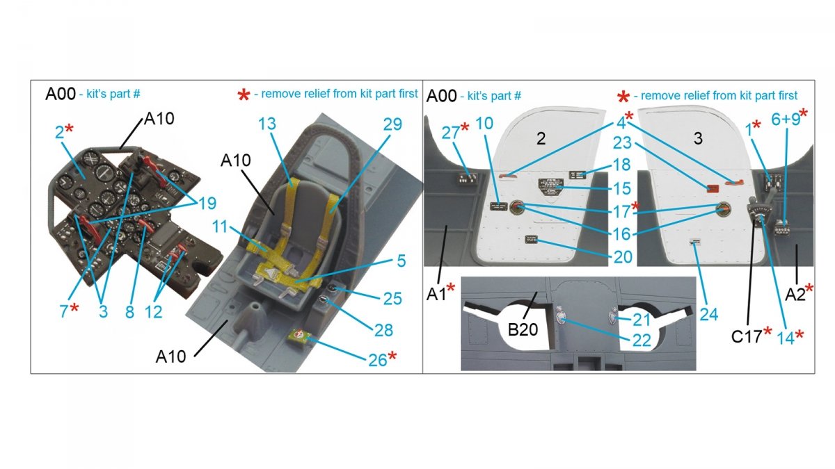 Quinta Studio QD48247 P-39 3D-Printed &amp;amp; coloured Interior on decal paper ( Eduard ) 1/48 – immagine 2