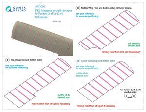 Quinta Studio QP32006 Magenta rib tapes Fokker Dr. (F.)ID.VII (All kits) 1/32 – image 10