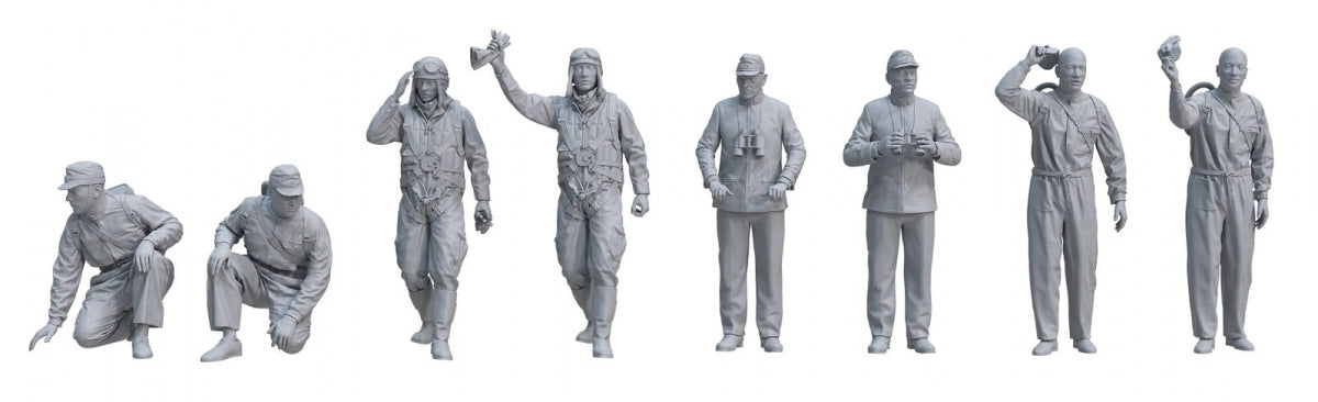 Border Model BR-006 IJN Carrier Crew Pilots &amp;amp; Officers x 8 resin figures 1/35 – zdjęcie 2