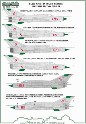 ModelMaker Decals D48152 MiG-21 in Polish service exclusive edition part III 1/48 – image 3