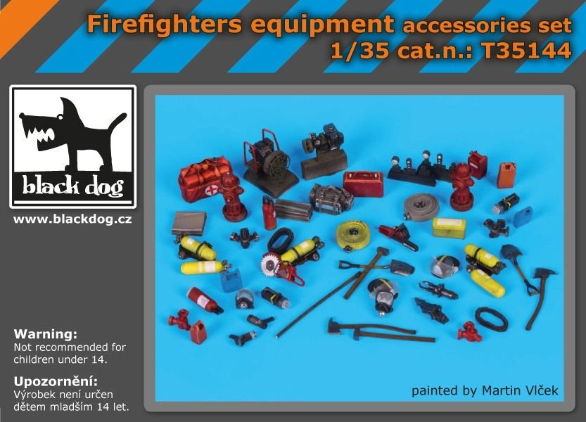Ensemble d'accessoires pour pompiers Black Dog T35144, échelle 1/35