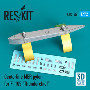 RESKIT RS72-0426 CENTERLINE MER PYLON FOR F-105 &amp;quot;THUNDERCHIEF&amp;quot; (3D PRINTED) 1/72