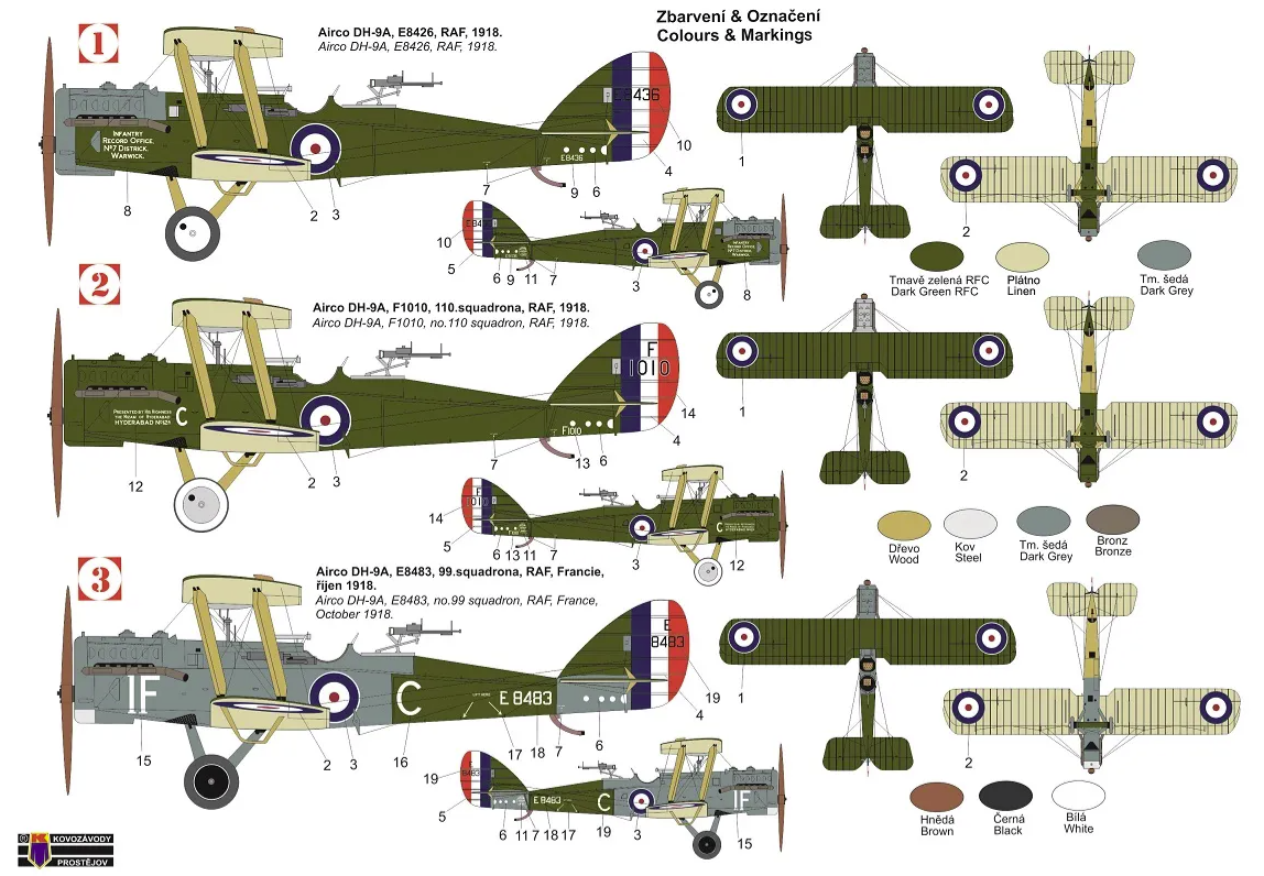 Kovozavody Prostejov KPM0311 Airco DH-9A „RAF“ 1/72 – zdjęcie 2