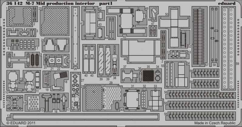 Eduard 36142 M-7 Mid production interior 1/35 Dragon – zdjęcie 2