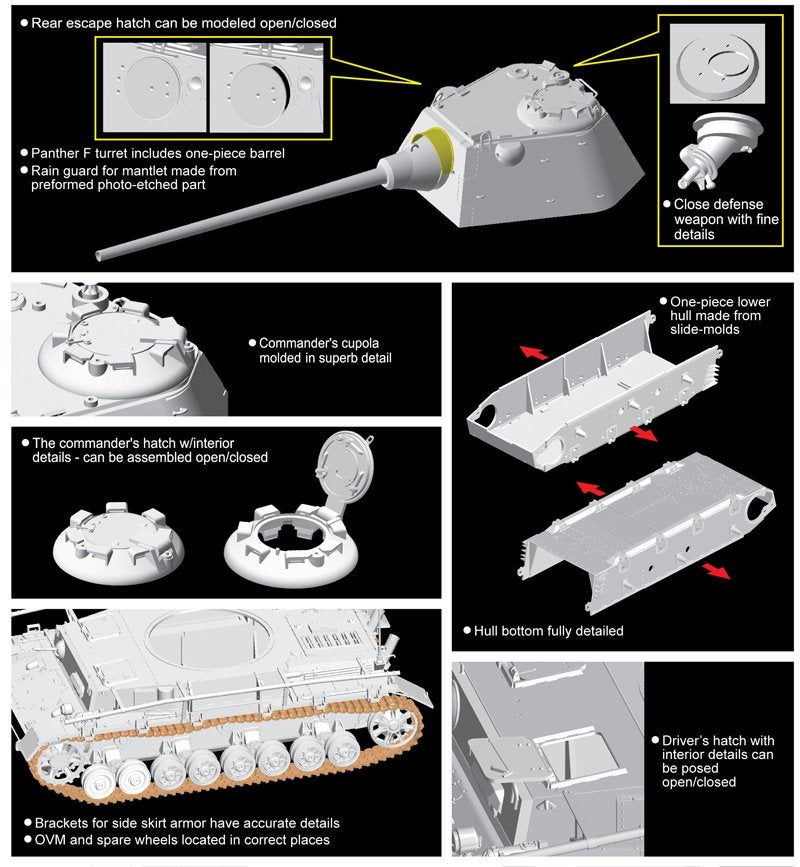 Dragon 6824 Pz.Kpfw.IV mit Panther F Turret – zdjęcie 4