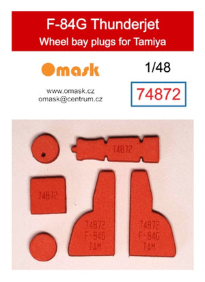 Omask 74872 F-84G Thunderjet wheel bay plugs (for Tamiya 61060, 61060F, 61077) 1/48