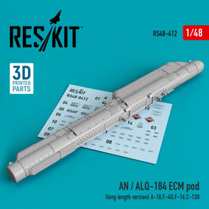 RESKIT RS48-0412 AN/ALQ-184 ECM POD (LONG LENGTH VERSION) (3D PRINTED) 1/48