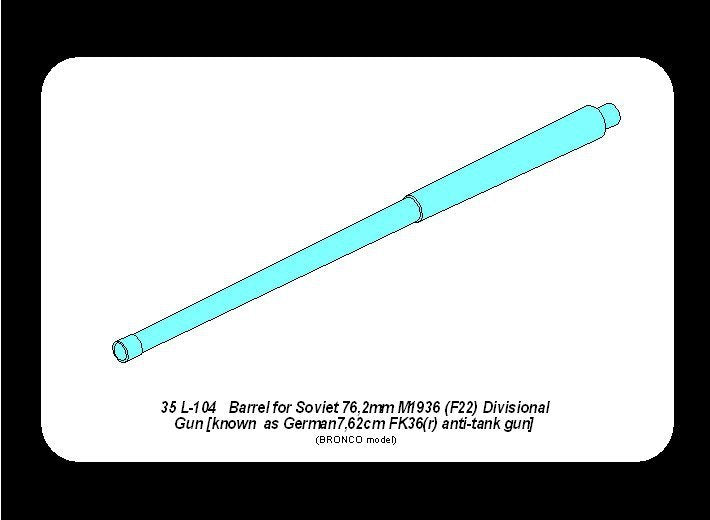 Aber 35L-104 Barrel for Soviet 76,2mm M1936 (F22) Divisional Gun 1/35 – imagen 7