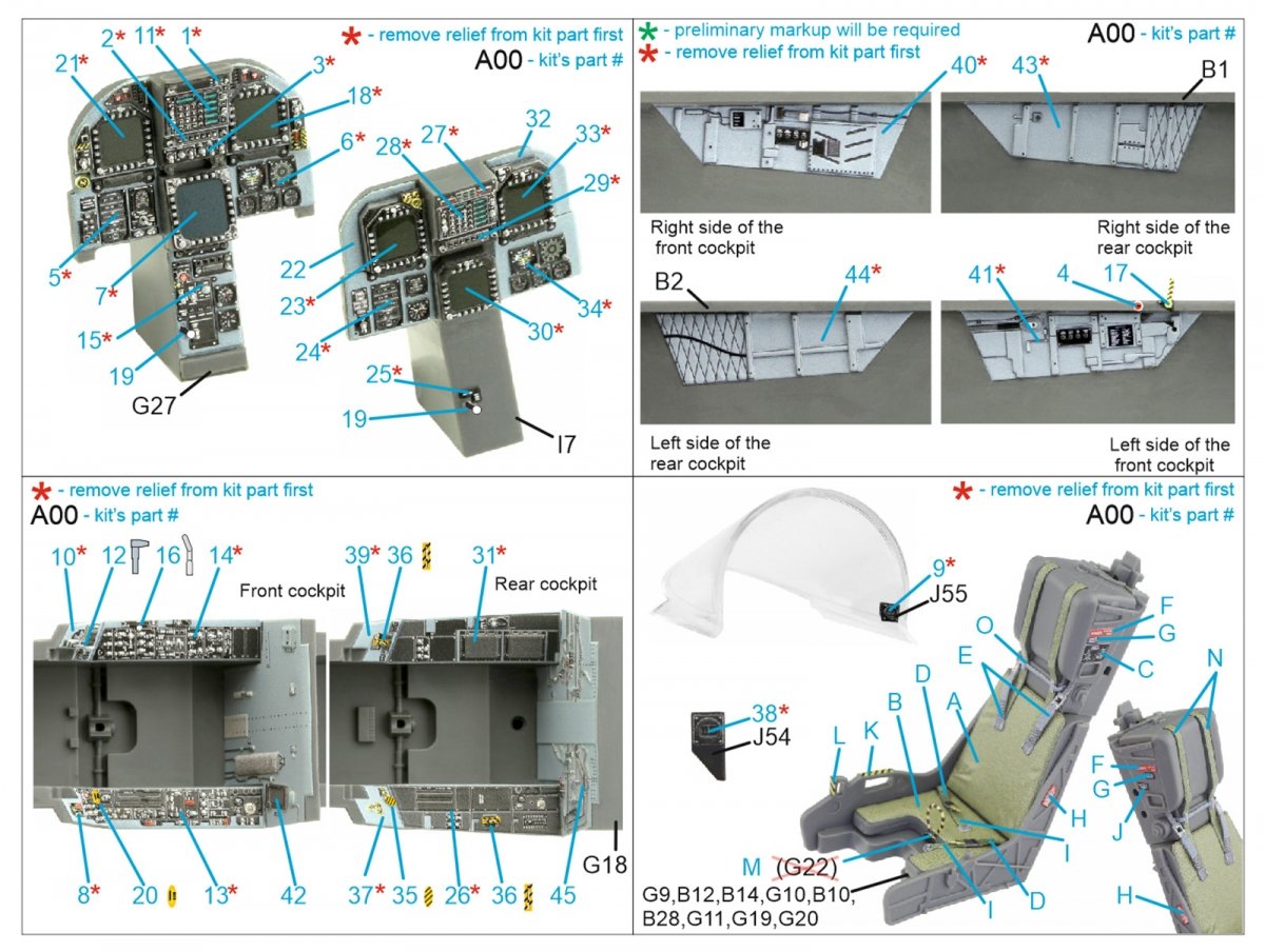 Quinta Studio QD32147 F/A-18B 3D-Printed &amp;amp; colored Interior on decal paper (Academy) 1/32 – image 13