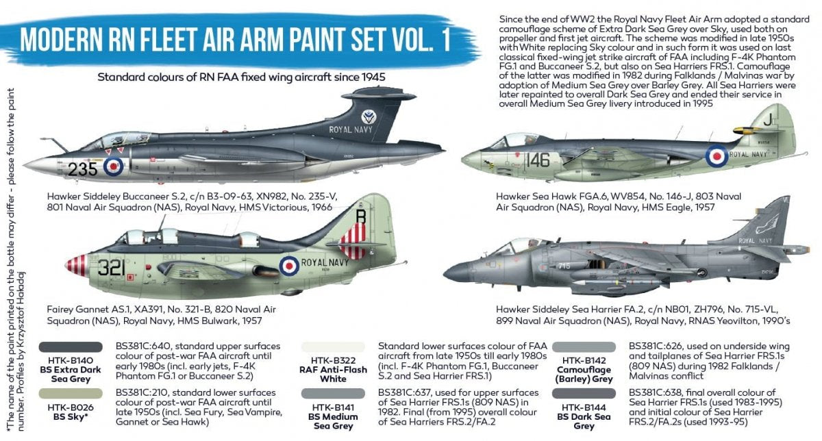 Hataka HTK-BS113 Modern RN Fleet Air Arm paint set vol. 1 (6x17ml) – zdjęcie 3