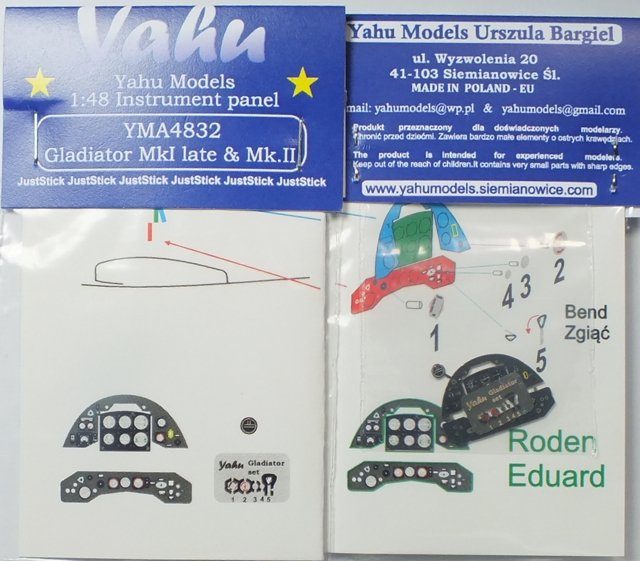 Yahu YMA4832 Gladiator Mk.I late & Mk.II (Roden / Eduard) 1/48