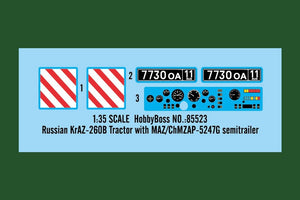 Hobby Boss 85523 Russian KrAZ-260B Tractor with MAZ/ChMZAP-5247G semitrailer 1/35 – zdjęcie 4