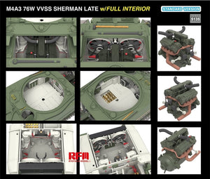 Rye Field Model 5135 M4A3 76W VVSS Sherman Late Standart Version Full Interior 1/35 – zdjęcie 4