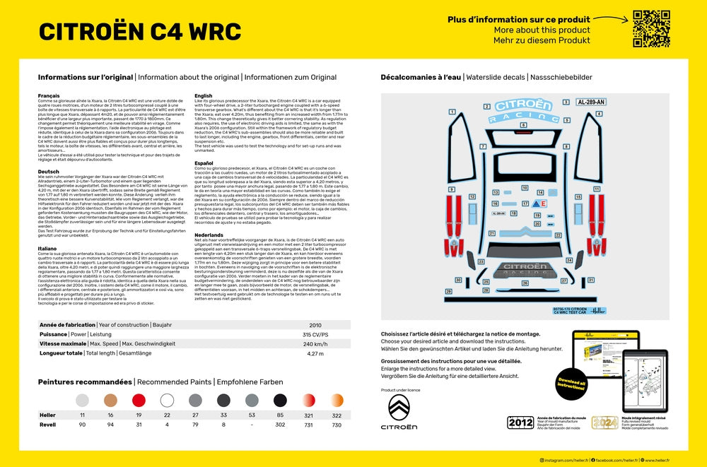 Heller 56756 Starter Kit - Citroen C4 WRC 1/24 – zdjęcie 3