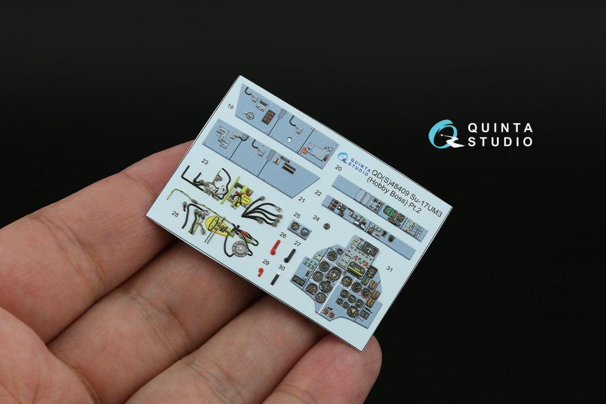 Quinta Studio QD+48409 Su-17UM3 3D-Printed &amp;amp; coloured Interior on decal paper (Hobby Boss) (with 3D-printed resin parts) 1/48 – zdjęcie 6