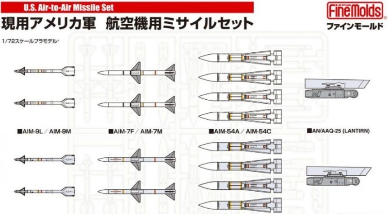 Fine Molds FP31 US Air-to-Air Missile Set 1/72 – image 3