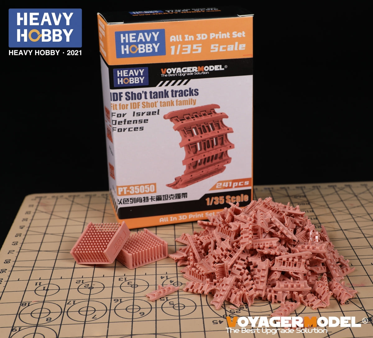 Chenilles fonctionnelles Heavy Hobby PT35050 pour la famille de chars Sho't des Forces de défense israéliennes (IDF) à l'échelle 1/35