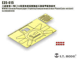 E.T. Model E35-015 WWII German Panzerjager I Fighting Compartment Armor Plates（Late version）(For DRAGON 6230) 1/35
